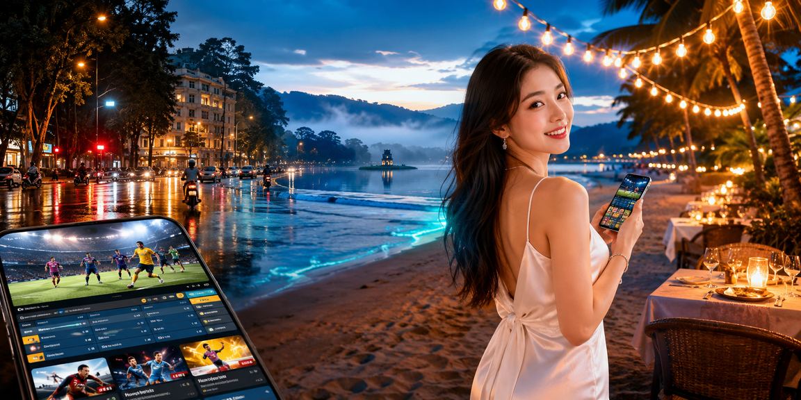 Người phụ nữ Việt Nam xem cá cược thể thao trên điện thoại tại Đà Lạt