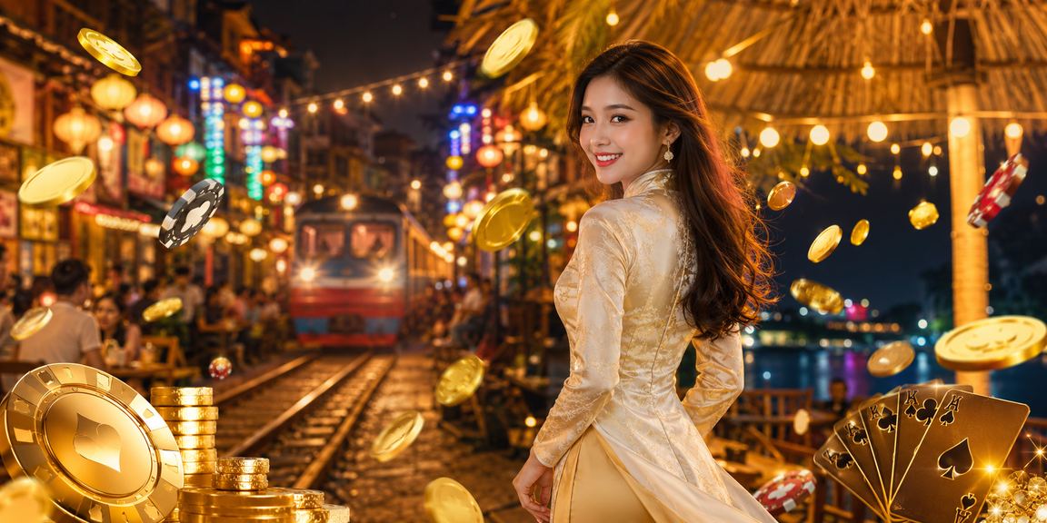 Người phụ nữ mặc áo dài Hà Nội sử dụng ứng dụng casino trực tuyến trên điện thoại