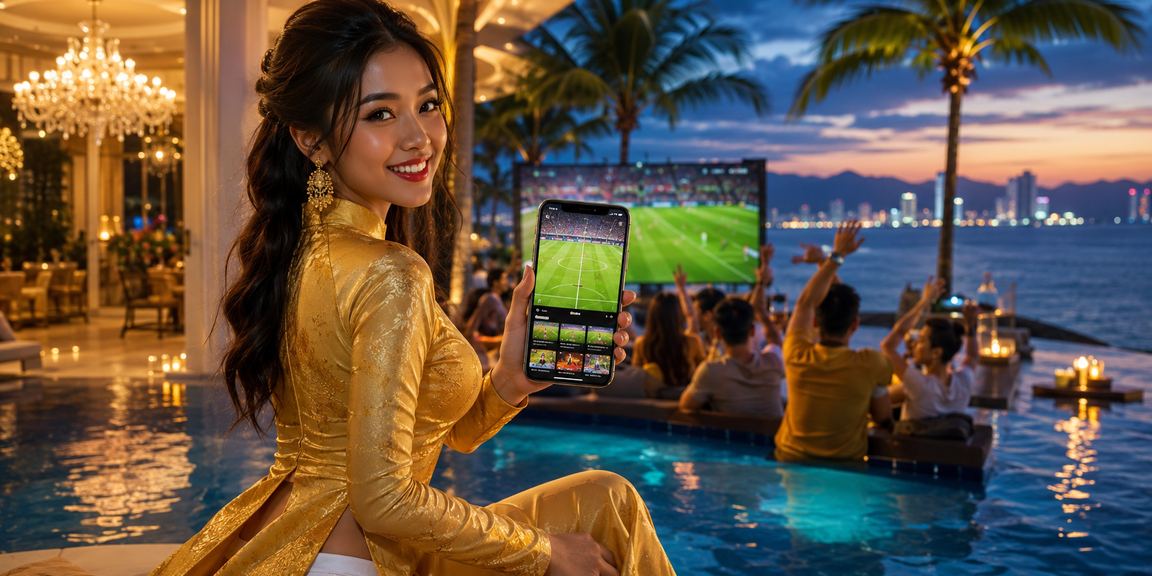 Người dùng tại Nha Trang theo dõi kèo bóng đá buổi tối với trang phục áo dài truyền thống